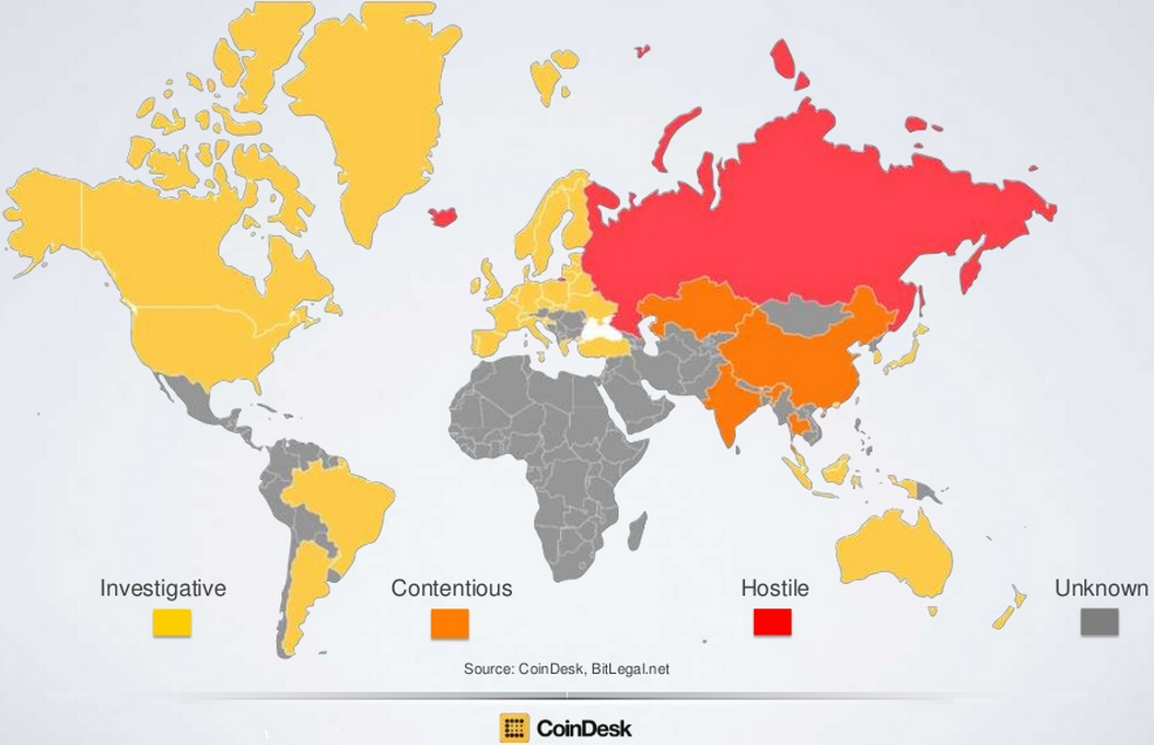 Bitcoin regulation map