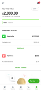 Fund your options trading account