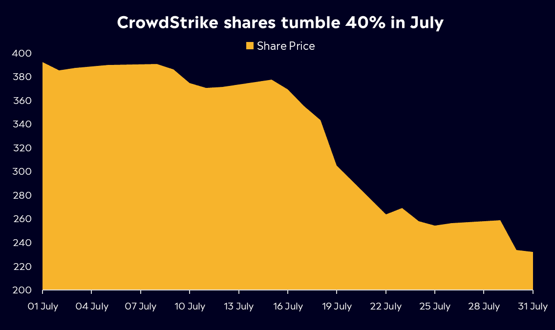 Crowdstrike shares 2024 performance chart 