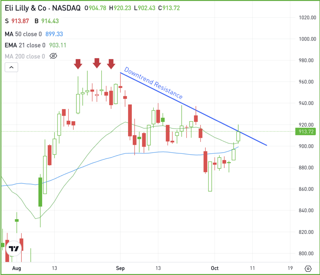 Daily chart of LLY stock for The Daily Breakdown