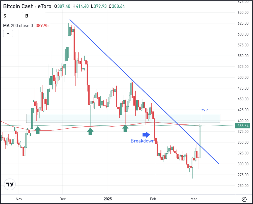 Daily chart of BCH, for The Daily Breakdown